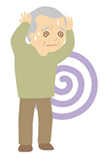 イラスト：せん妄を発症している患者さん